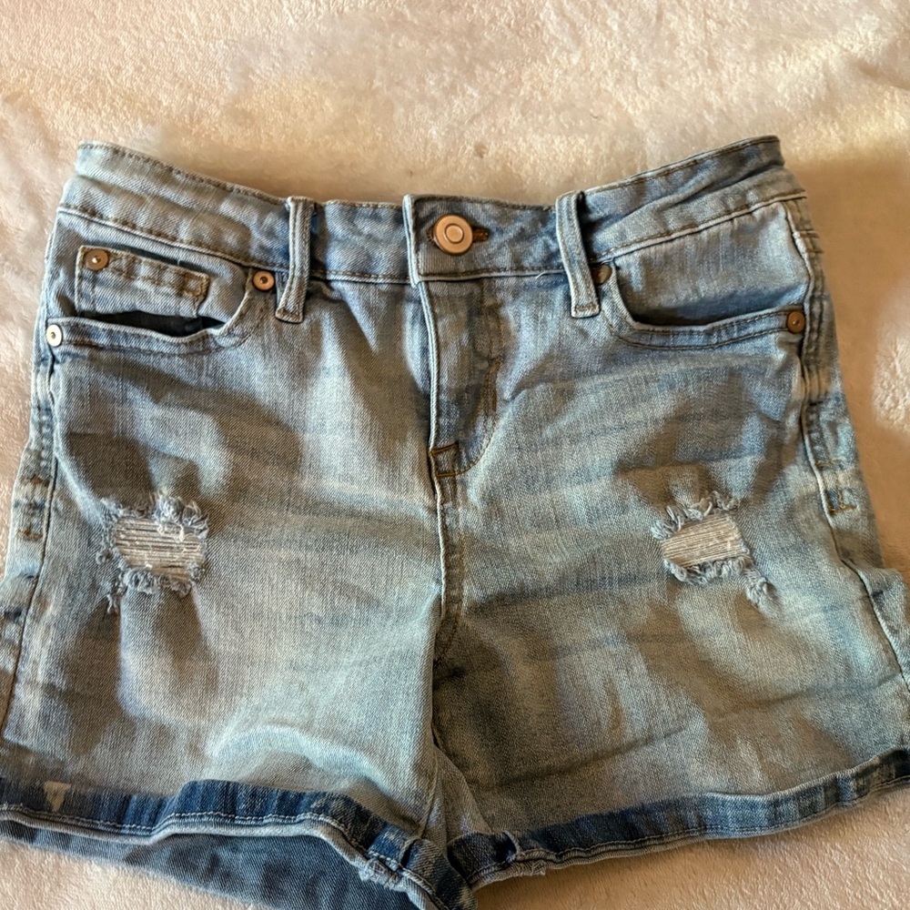 Revelry Blue Distressed Denim Shorts